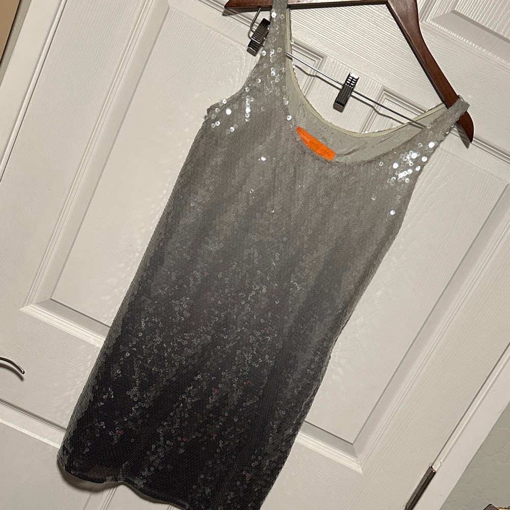 Cynthia Steffe Silver Sequin Top